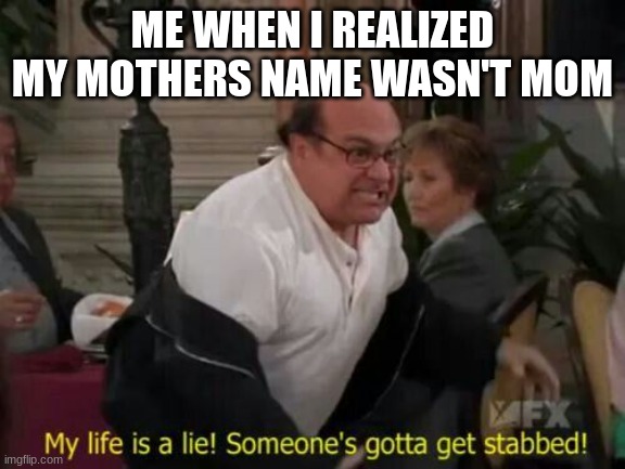 My Life Is A Lie! |  ME WHEN I REALIZED MY MOTHERS NAME WASN'T MOM | image tagged in my life is a lie | made w/ Imgflip meme maker