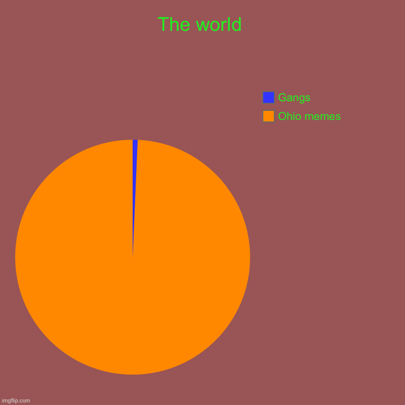 Gangs died down but… | The world | Ohio memes, Gangs | image tagged in charts,pie charts | made w/ Imgflip chart maker