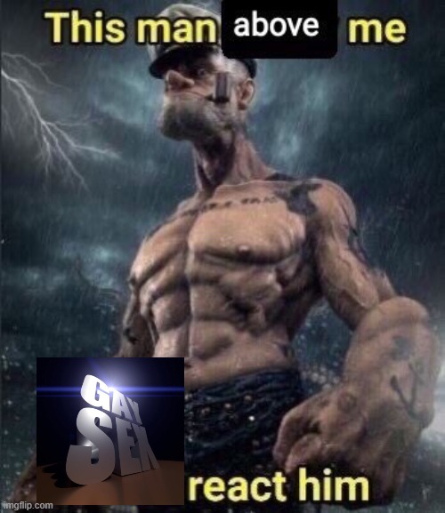 e | image tagged in this man above me fish react him | made w/ Imgflip meme maker