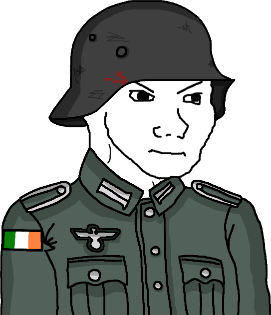 Irish-German soldier Wojak Blank Meme Template