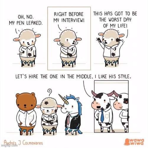 image tagged in sheep,pen,ink,job interview,cows | made w/ Imgflip meme maker
