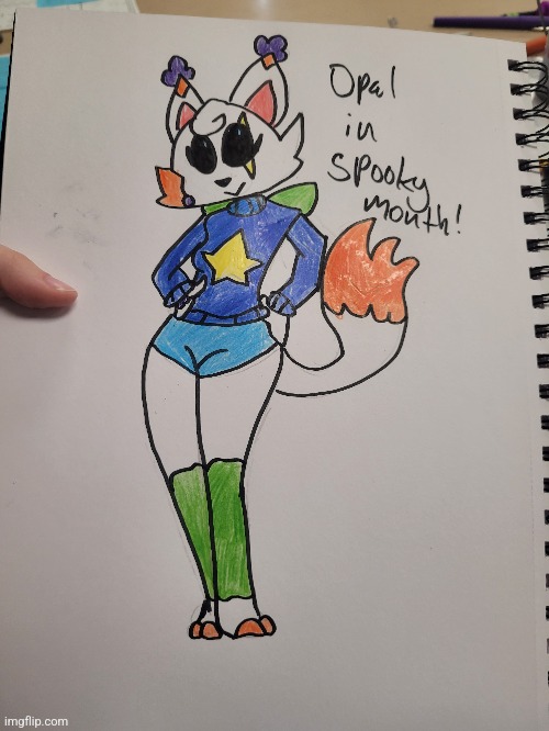 Opal in the spooky month style! | image tagged in spooky month | made w/ Imgflip meme maker