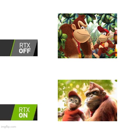 Donkey Kong Diddy Kong | image tagged in rtx,gaming,donkey kong,diddy kong,memes,dk | made w/ Imgflip meme maker