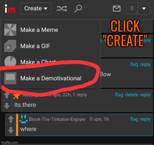 CLICK "CREATE" | made w/ Imgflip meme maker