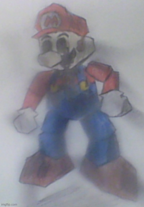 Personalized Mario | image tagged in mario,creepypasta,drawing | made w/ Imgflip meme maker