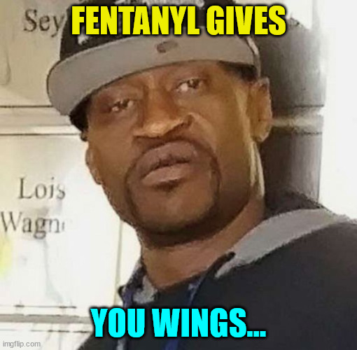 George Floyd | FENTANYL GIVES YOU WINGS... | image tagged in george floyd | made w/ Imgflip meme maker