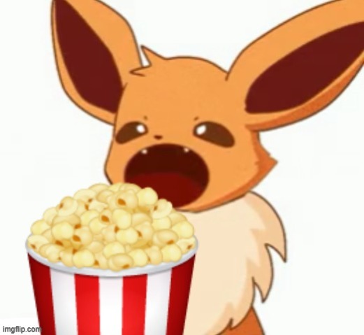 Nom | image tagged in popvee eating popcorn,popcat,pop cat,eevee | made w/ Imgflip meme maker