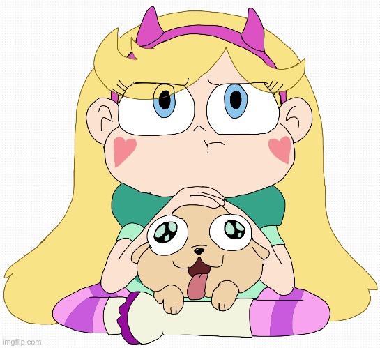Star holding Laser Puppy | image tagged in star butterfly,svtfoe | made w/ Imgflip meme maker