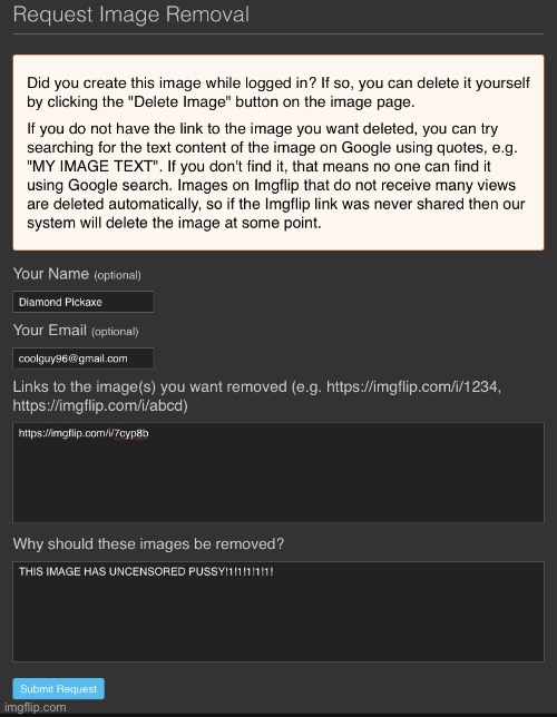 Request Image Removal - Imgflip