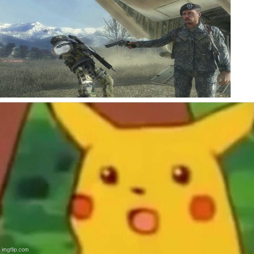 that hits so hard | image tagged in memes,surprised pikachu,call of duty | made w/ Imgflip meme maker