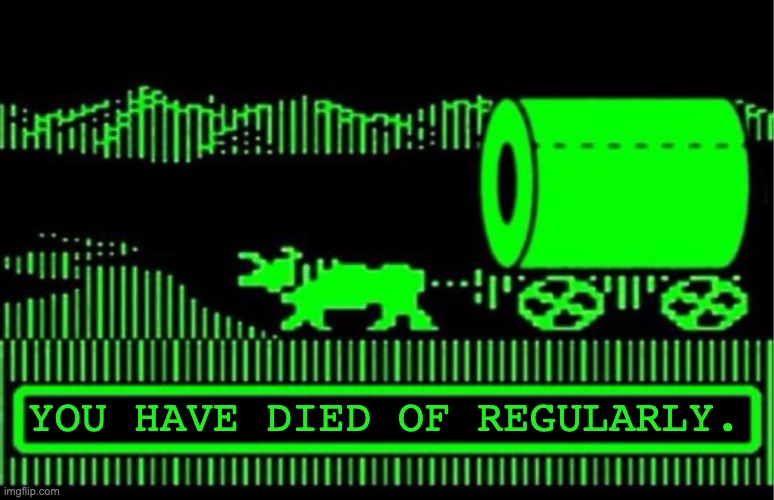 You have died of coronavirus | YOU HAVE DIED OF REGULARLY. | image tagged in you have died of coronavirus | made w/ Imgflip meme maker