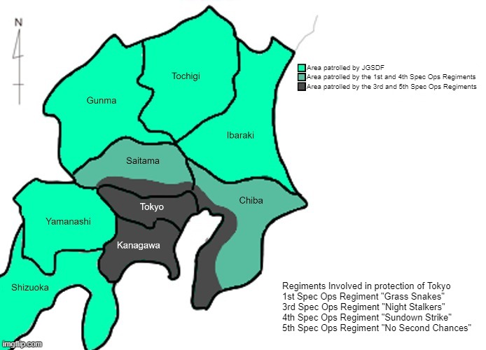 the AFTF has 5 Special Operations regiments, 4 of which are protecting Tokyo while 1 is protecting Brussels in Belgium | made w/ Imgflip meme maker