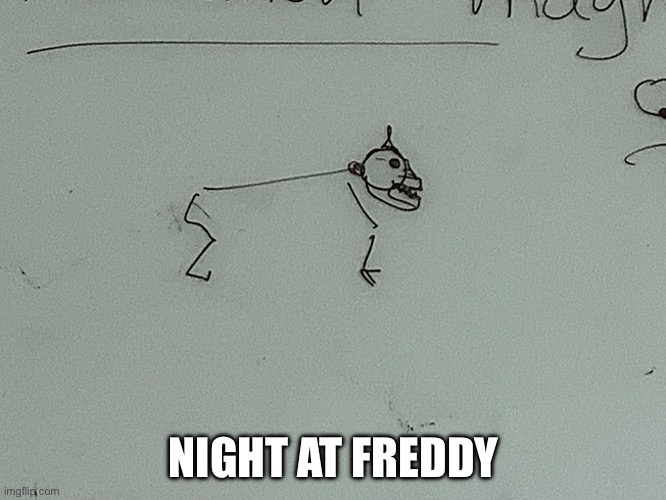 My science teacher was teaching about apes and drew this | NIGHT AT FREDDY | made w/ Imgflip meme maker