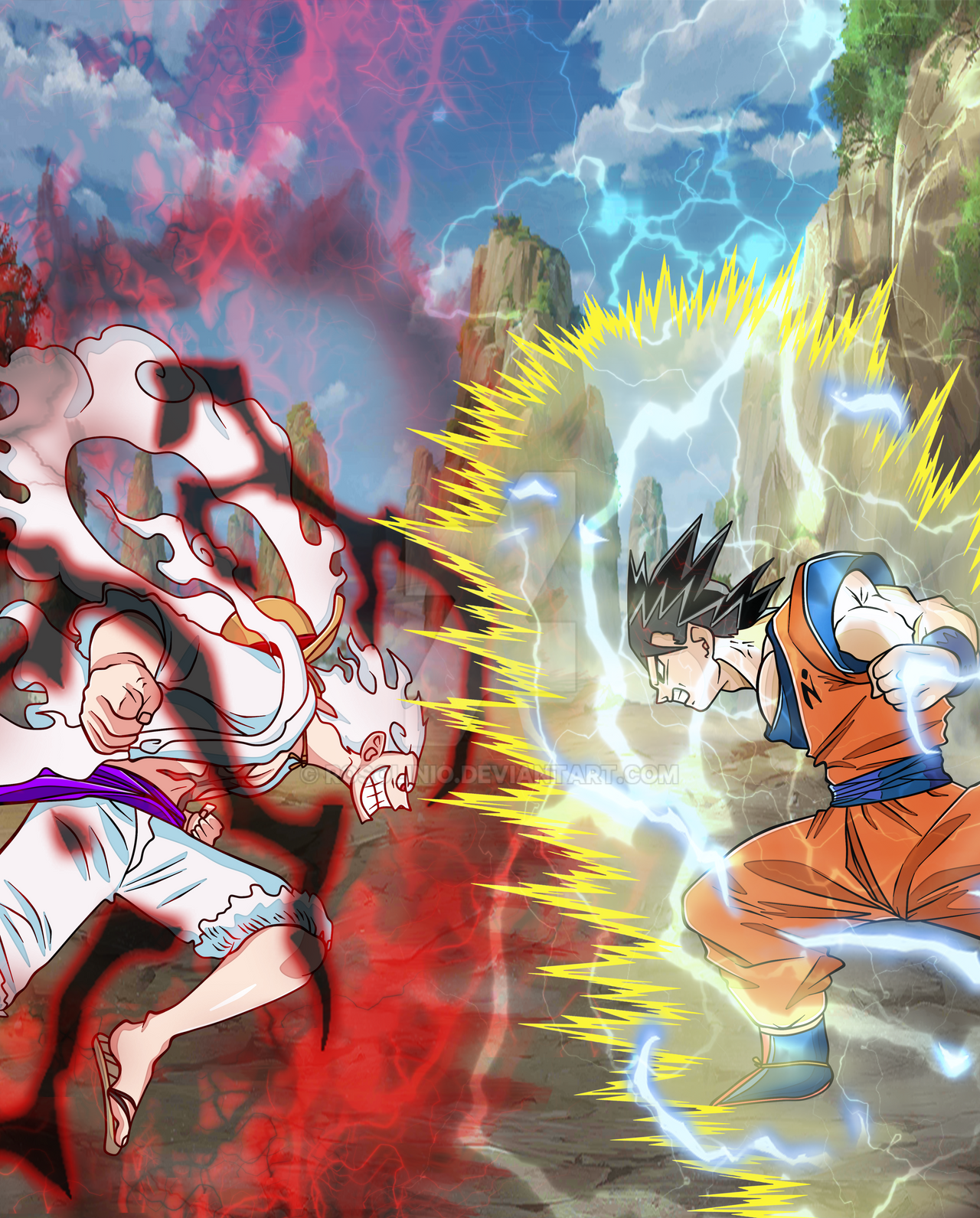 Luffy vs Goku Blank Meme Template