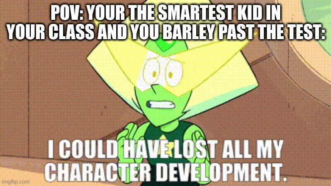 That one time you needed to study: | POV: YOUR THE SMARTEST KID IN YOUR CLASS AND YOU BARLEY PAST THE TEST: | image tagged in memes | made w/ Imgflip meme maker