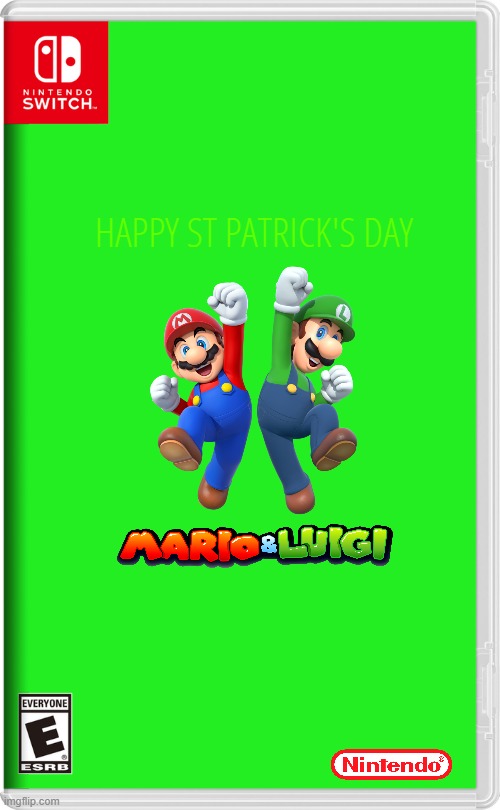 if nintendo made st patrick's day related games volume 2 | HAPPY ST PATRICK'S DAY | image tagged in nintendo switch,st patrick's day,mario,fake | made w/ Imgflip meme maker