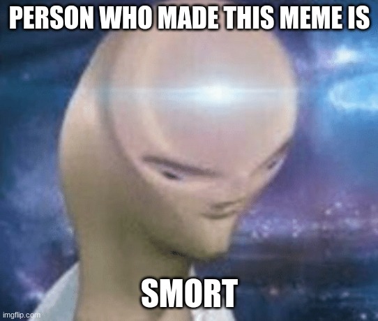 SMORT | PERSON WHO MADE THIS MEME IS SMORT | image tagged in smort | made w/ Imgflip meme maker