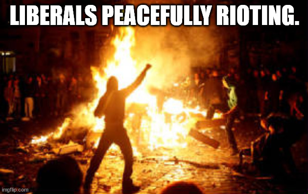 Anarchy Riot | LIBERALS PEACEFULLY RIOTING. | image tagged in anarchy riot | made w/ Imgflip meme maker