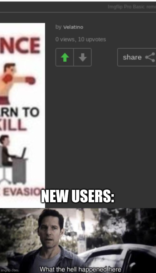 NEW USERS: | image tagged in what the hell happened here | made w/ Imgflip meme maker