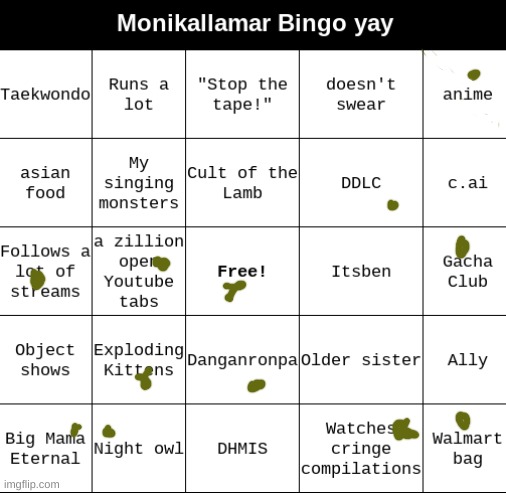 Monikallamar Bingo Yay | image tagged in monikallamar bingo yay | made w/ Imgflip meme maker