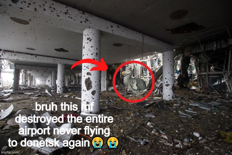 bruh this mf destroyed the entire airport never flying to donetsk again😭😭 | made w/ Imgflip meme maker