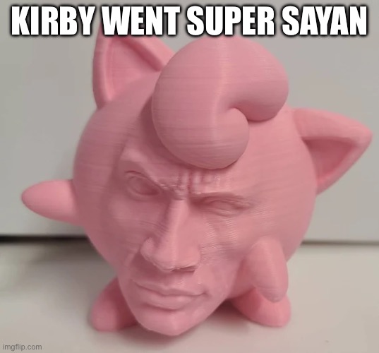 KIRBY WENT SUPER SAYAN | image tagged in kirby,cursed image,super saiyan | made w/ Imgflip meme maker