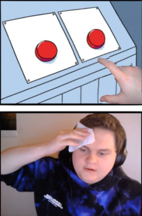 High Quality Centric Two Buttons Blank Meme Template