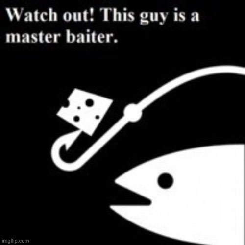 Bait watch out this guy is a master baiter | image tagged in bait watch out this guy is a master baiter | made w/ Imgflip meme maker