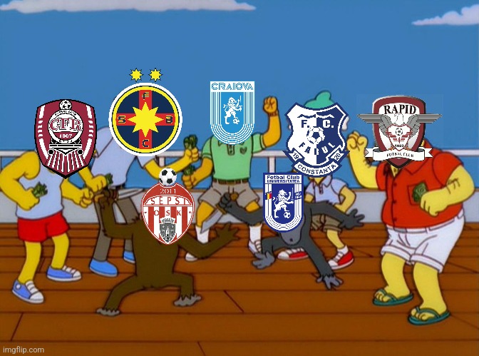 Sepsi vs FCU Craiova play-off battle be like | image tagged in simpsons monkey fight,sepsi,fcu,liga 1,romania,futbol | made w/ Imgflip meme maker