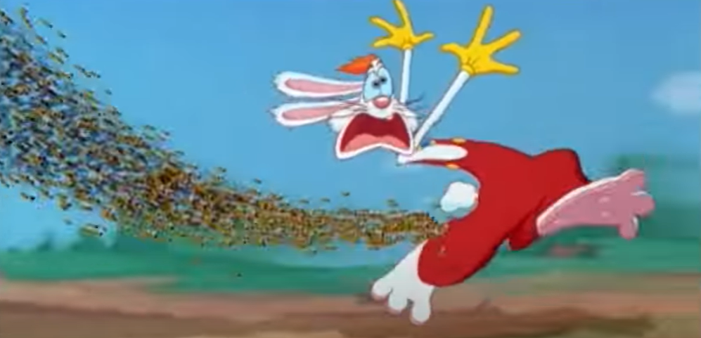 High Quality Roger Rabbit escapes Bees Blank Meme Template