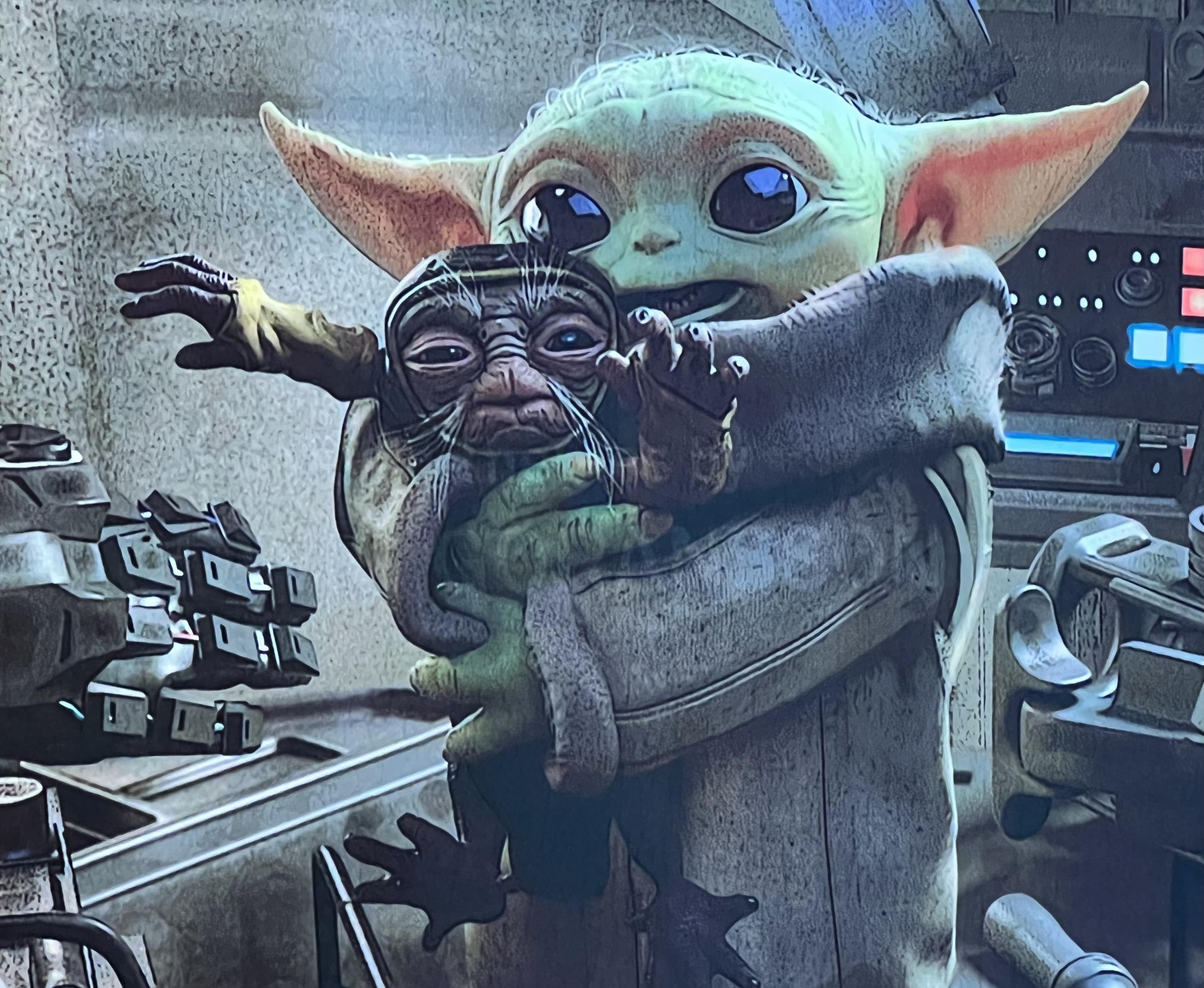 Baby Yoda and Babu Frik Blank Meme Template