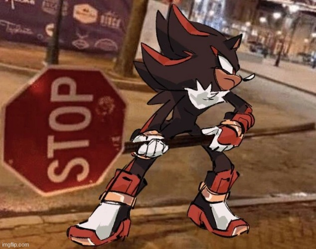 shadow stop sign Blank Meme Template
