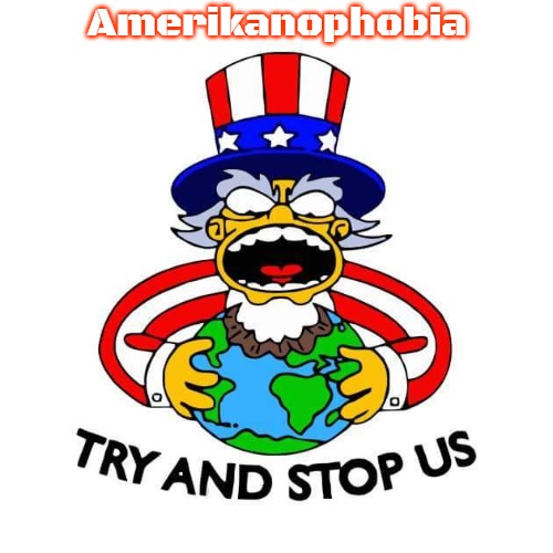 Slavic Simpsons | Amerikanophobia | image tagged in slavic simpsons,slavic,usa,americanophobia | made w/ Imgflip meme maker