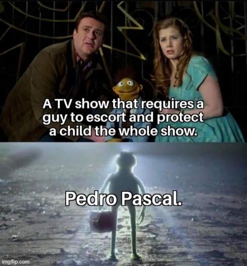 he's perfect for this | image tagged in tv show,repost,memes,funny,kermit,pedro pascal | made w/ Imgflip meme maker
