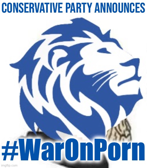 Imgflip is not a pornographic website. We announce a scorched-earth holy war against all porn images. Are you ready, libs? | CONSERVATIVE PARTY ANNOUNCES; #WarOnPorn | image tagged in conservative party chad wojak,conservative party,war,on,porn,cry about it | made w/ Imgflip meme maker