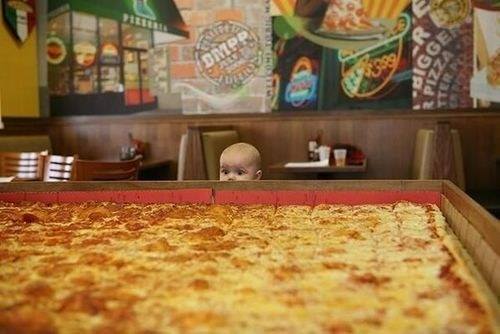 High Quality Giant Pizza Baby Blank Meme Template