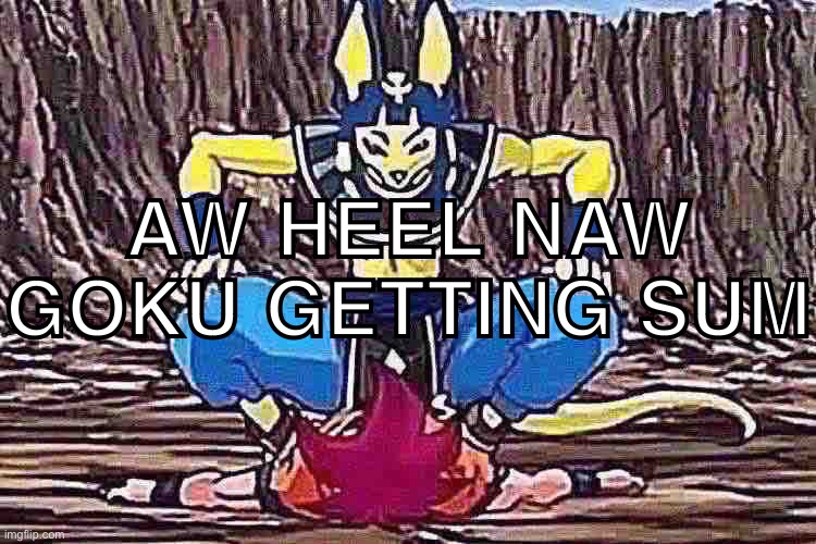 bruh | AW HEEL NAW GOKU GETTING SUM | image tagged in bruh,lol,why are you reading this | made w/ Imgflip meme maker