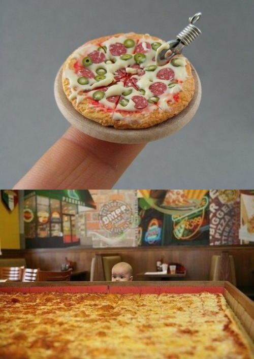 High Quality Little & Big Pizza Blank Meme Template