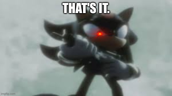 Shadow the hedgehog with a gun | THAT'S IT. | image tagged in shadow the hedgehog with a gun | made w/ Imgflip meme maker