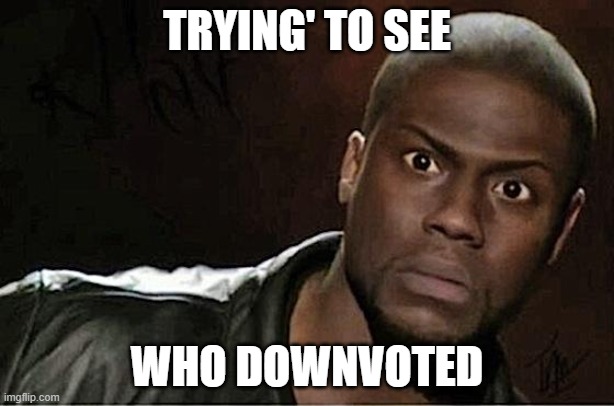 Kevin Hart Meme | TRYING' TO SEE; WHO DOWNVOTED | image tagged in memes,kevin hart | made w/ Imgflip meme maker