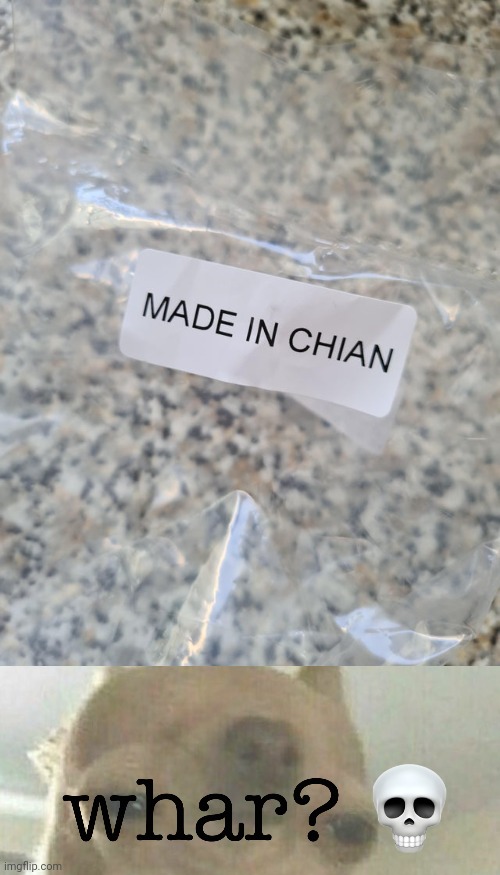 *Made in China | image tagged in whar,chian,made in china,china,you had one job,memes | made w/ Imgflip meme maker