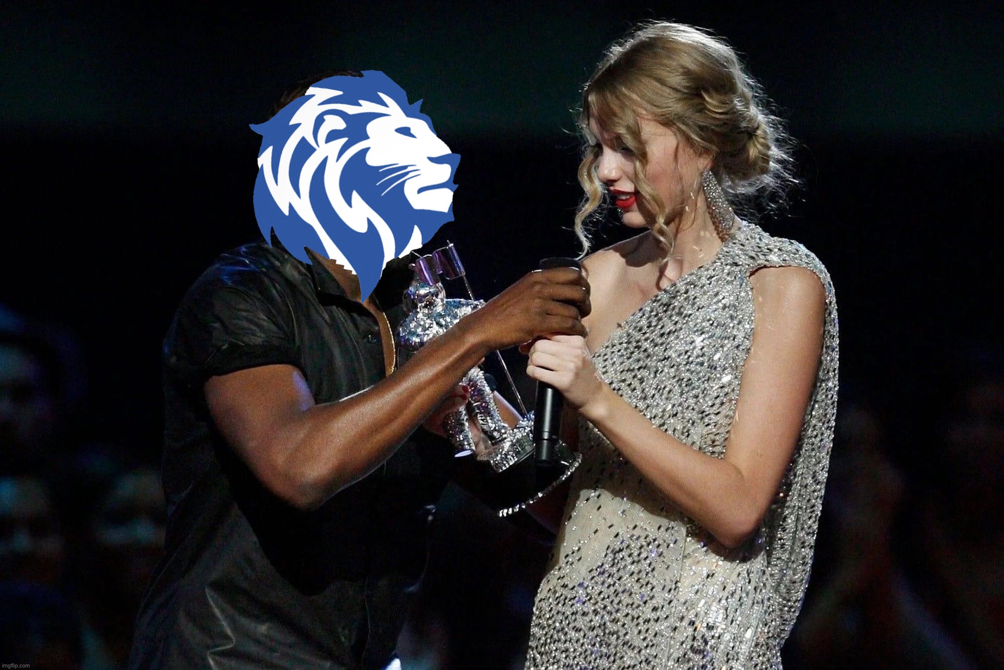 Kanye West snatches microphone from Taylor Swift | image tagged in kanye west snatches microphone from taylor swift | made w/ Imgflip meme maker