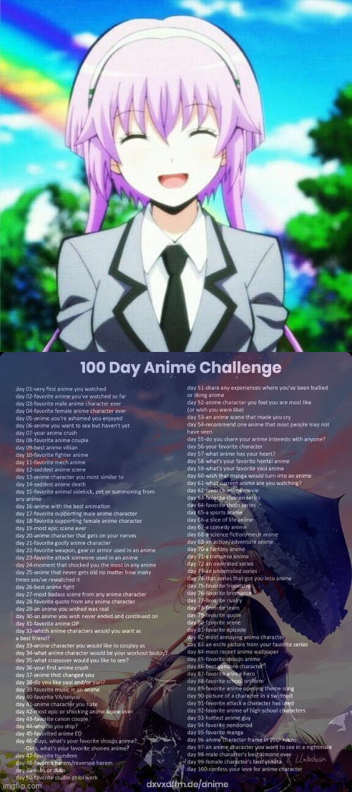 Day 88: assassination classroom uniforms are my fav | image tagged in 100 day anime challenge | made w/ Imgflip meme maker