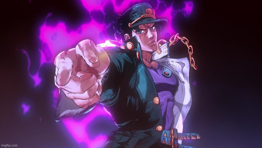 Jotaro pointing | image tagged in jotaro pointing | made w/ Imgflip meme maker