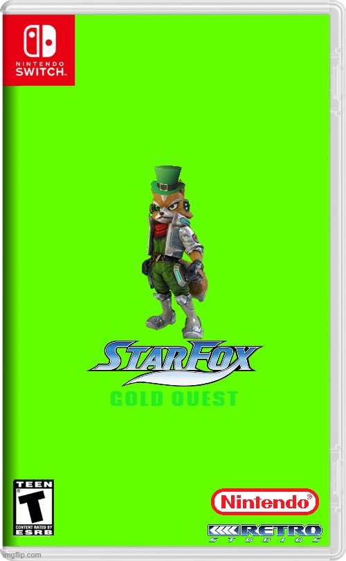 if nintendo made st patrick's day related games volume 4 | GOLD QUEST | image tagged in nintendo switch,starfox,st patrick's day,fake | made w/ Imgflip meme maker