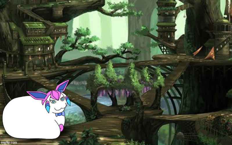 good morningh | image tagged in sylceon in a tree art by pt | made w/ Imgflip meme maker