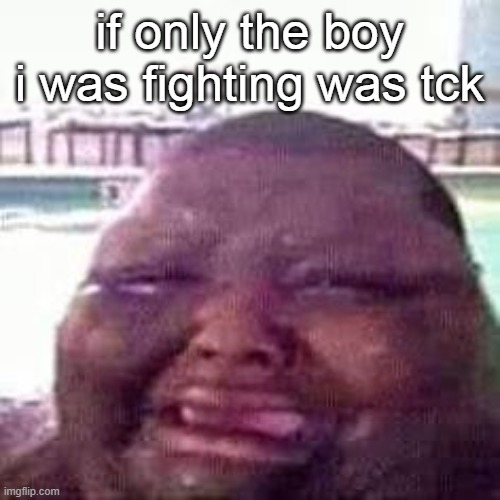 crying | if only the boy i was fighting was tck | image tagged in crying | made w/ Imgflip meme maker