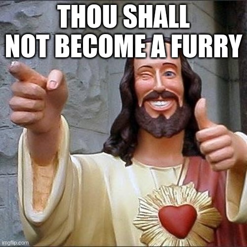 jesus says | THOU SHALL NOT BECOME A FURRY | image tagged in jesus says | made w/ Imgflip meme maker