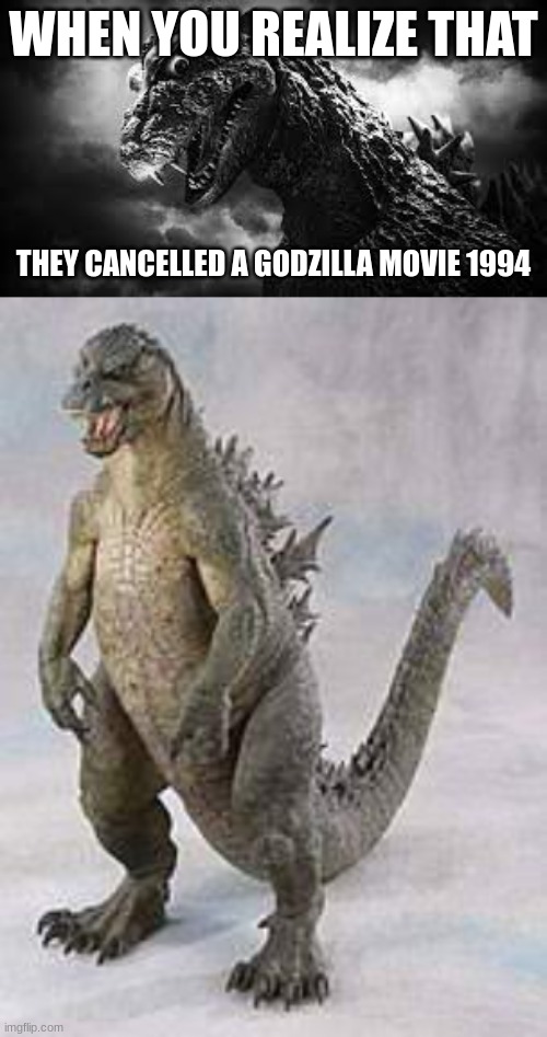 Godzilla | WHEN YOU REALIZE THAT; THEY CANCELLED A GODZILLA MOVIE 1994 | image tagged in memes,godzilla | made w/ Imgflip meme maker