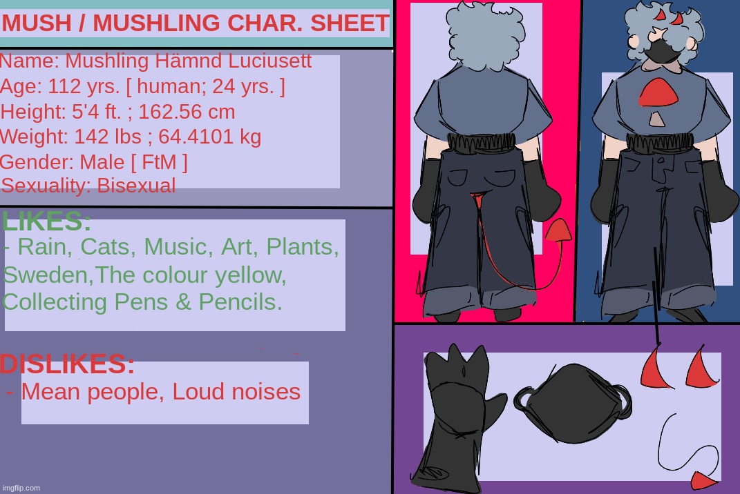 MUSH CHARACTER SHEET | made w/ Imgflip meme maker